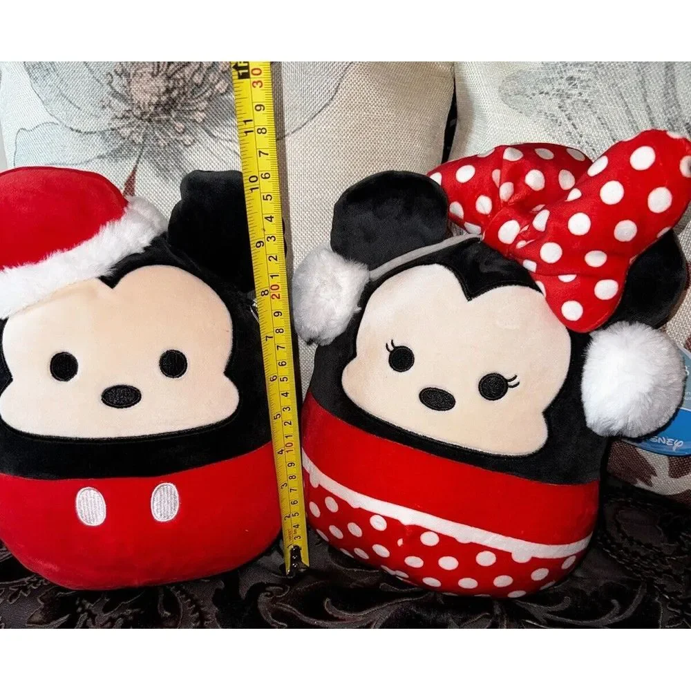 Two Squishmallows Holiday Christmas Santa Mickey Minnie‎ Mouse Pillow Plush New